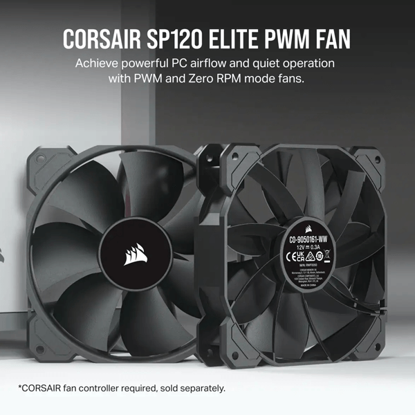Corsair SP120 Elite Black 120mm PWM Cabinet Fan (Single Pack)
